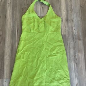 August Silk Vibrant Green Halter Mini Dress